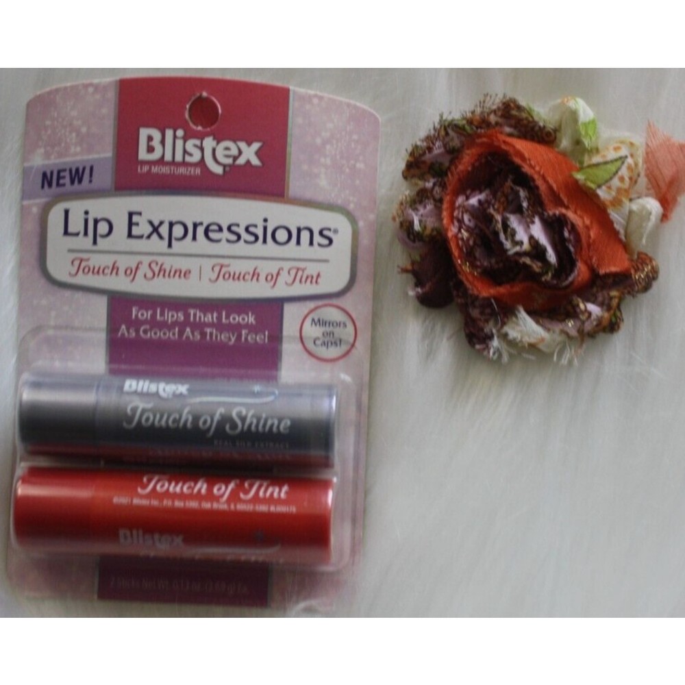 Blistex Lip Expressions Touch of Shine + Touch of Tint with Mirror 2Ct .13 Oz.